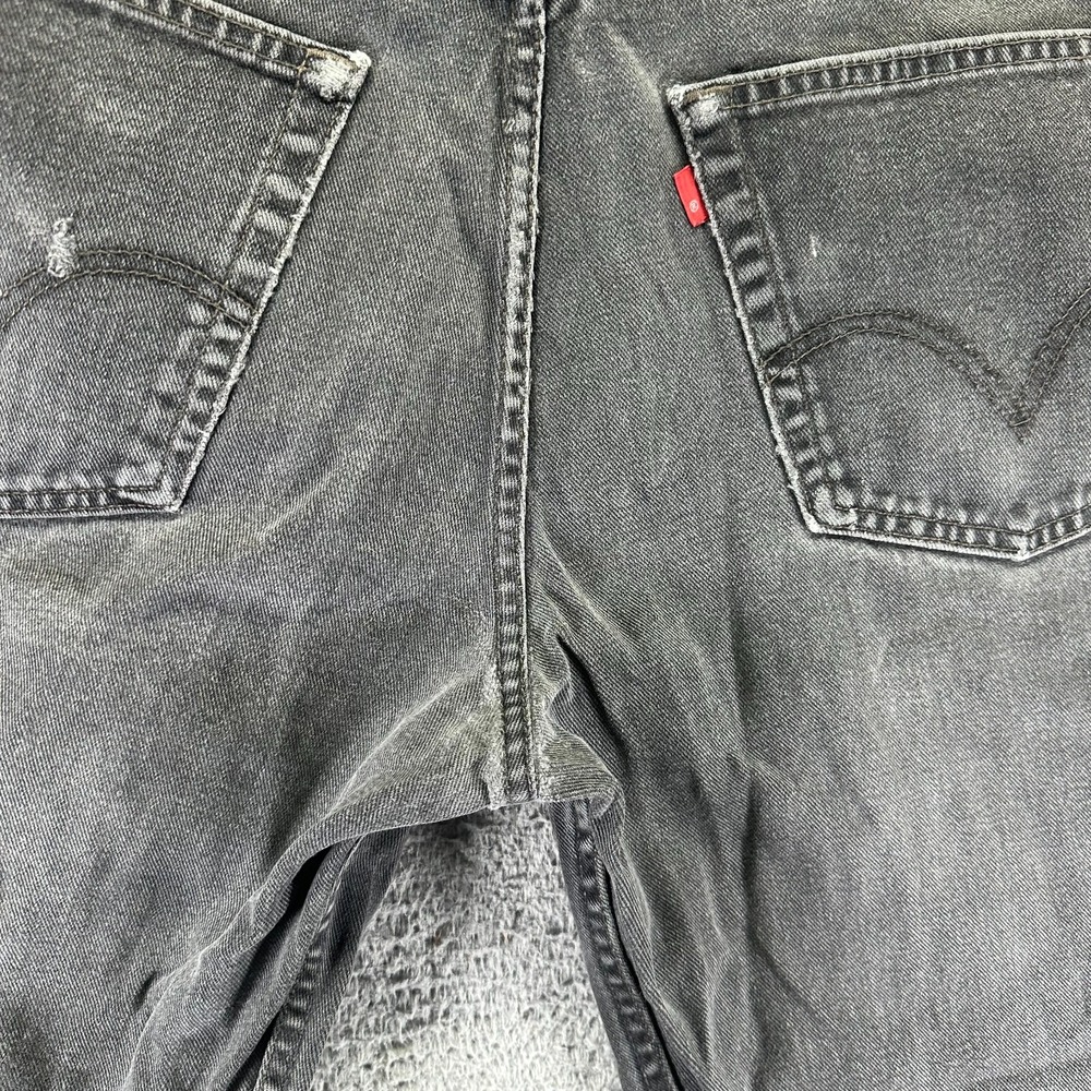 Vintage Levi's 550 Jeans Mens 37x27 Black Cotton Denim Straight Workwear Relaxed - Picture 8 of 12